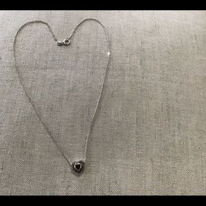 Sterling silver 16” chain heart necklace